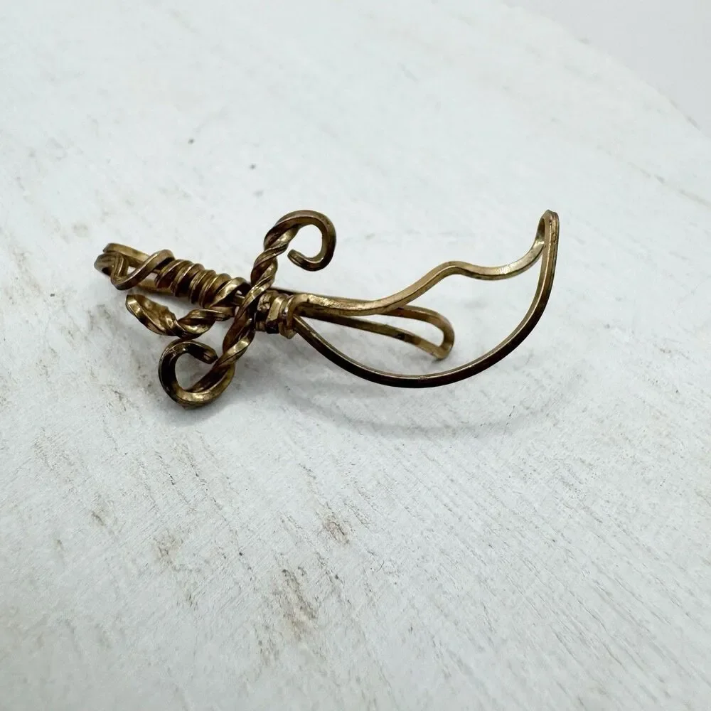 Vintage Wire Scimitar Sword Tie Clip